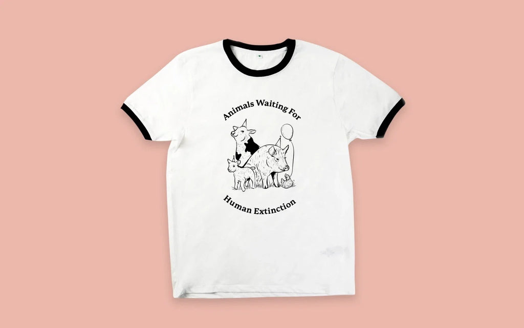 Animals Waiting For Human Extinction vegan, veganism, - Adult & Kids T-Shirts, Sweatshirts & Hoodies apparel design preview 1