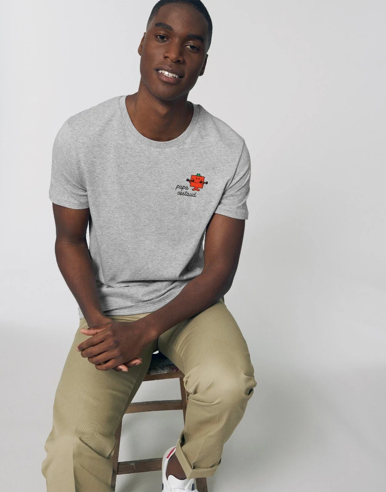Man short Sleeve Gray, Papa Tall Heart - Adult & Kids T-Shirts, Sweatshirts & Hoodies apparel design preview 1