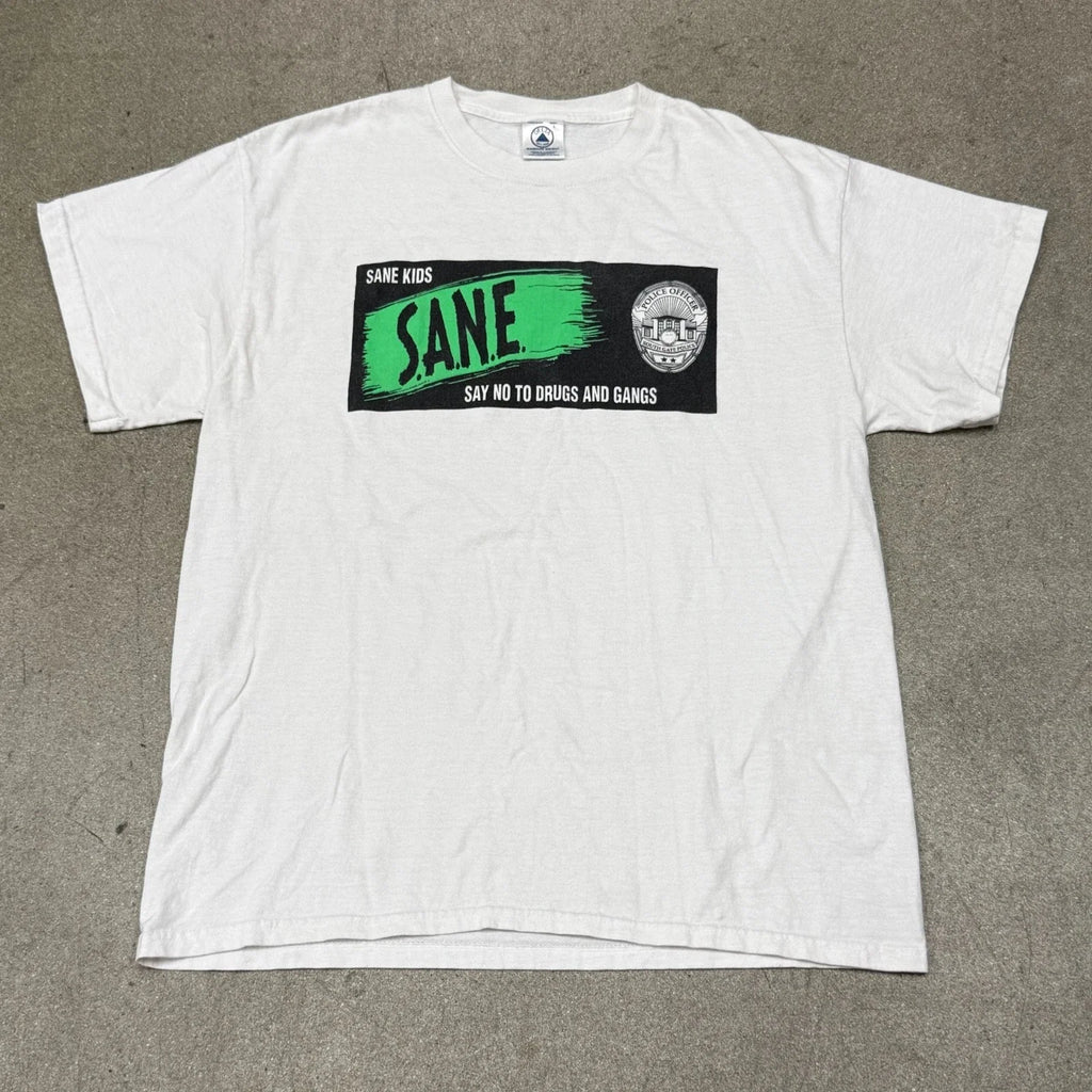 Vintage SANE Drug Awareness Large White LA Police - Adult & Kids T-Shirts, Sweatshirts & Hoodies apparel design preview 1