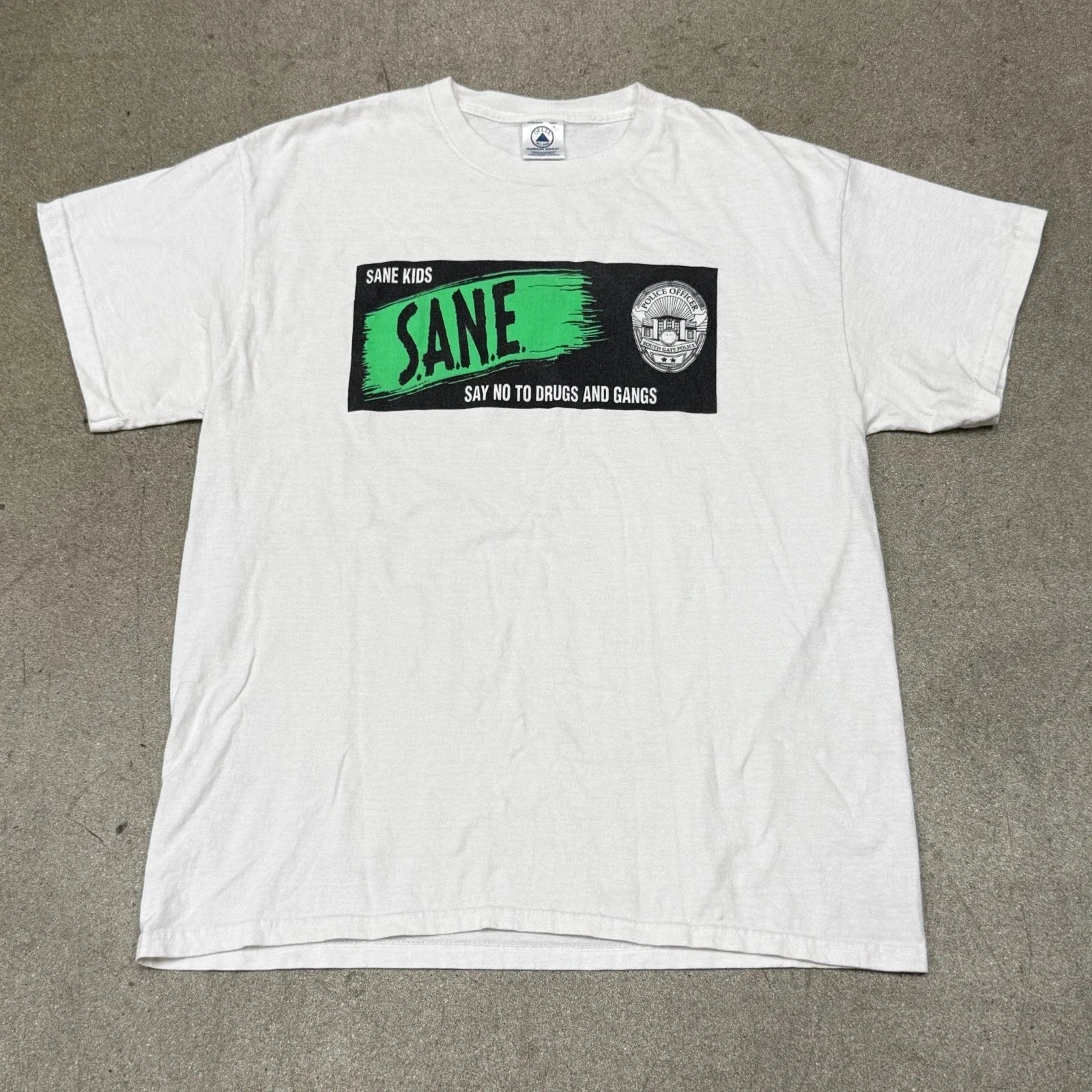 Vintage SANE Drug Awareness Large White LA Police - Adult & Kids T-Shirts, Sweatshirts & Hoodies apparel design preview 1