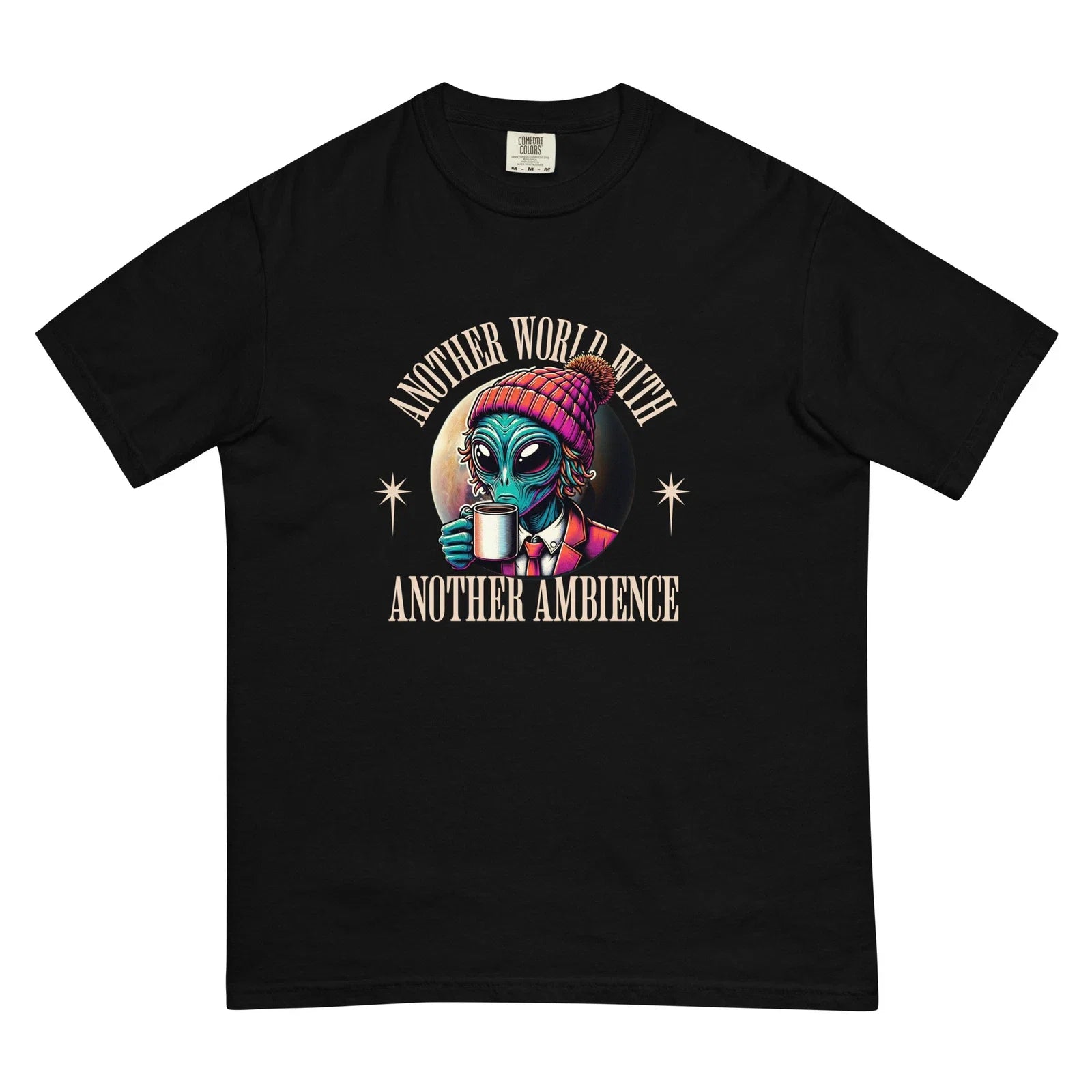 Hipster Alien Drinking Coffee Unisex garment-dyed - Adult & Kids T-Shirts, Sweatshirts & Hoodies apparel design preview 1