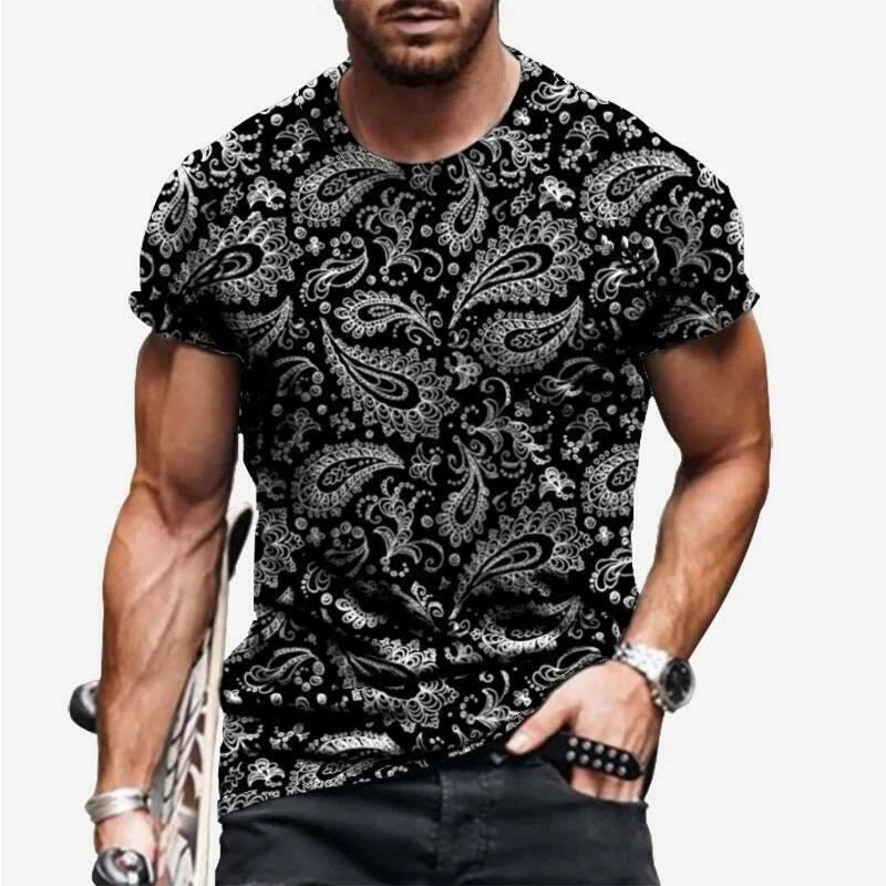Men's Paisley Fashion Short Sleeve Black Casual Soft - Adult & Kids T-Shirts, Sweatshirts & Hoodies apparel design preview 1