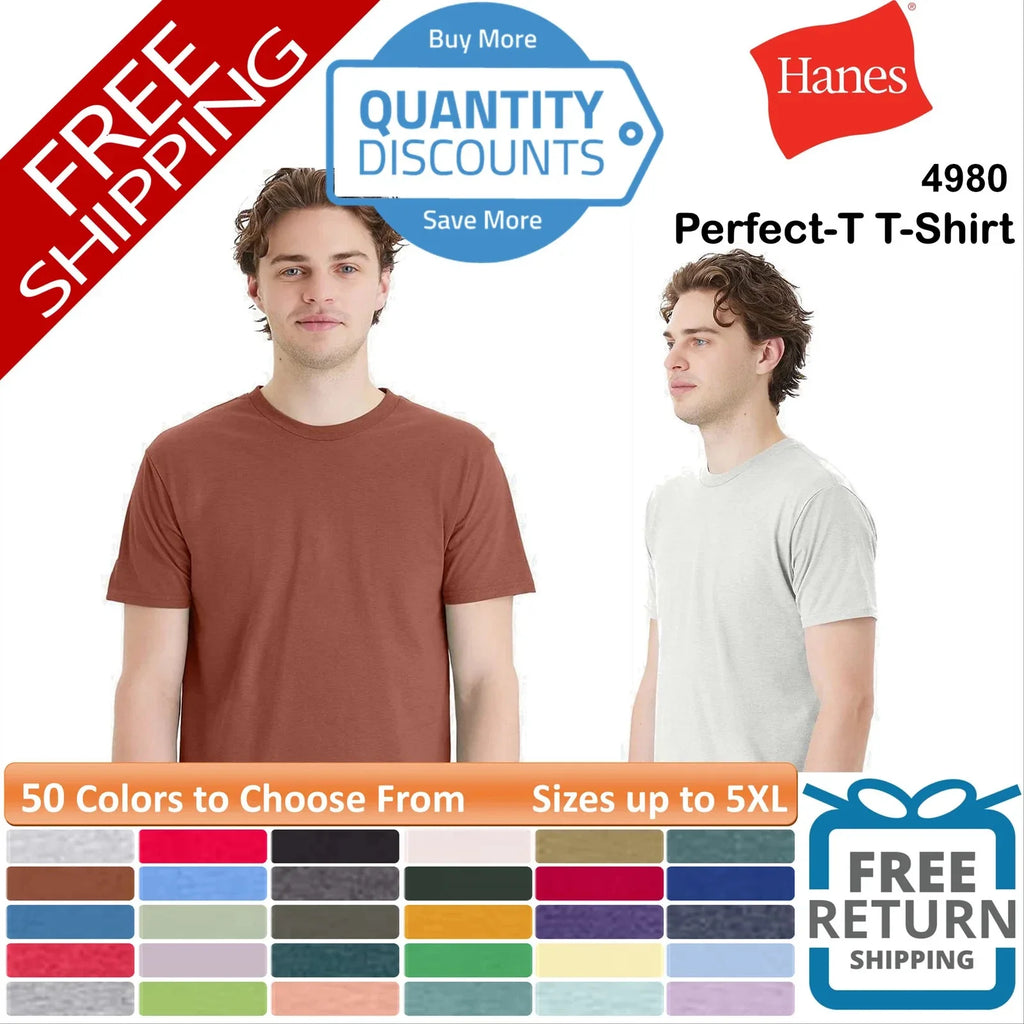 Hanes Perfect-T Cotton Blends Short Sleeve Up To 5XL - Adult & Kids T-Shirts, Sweatshirts & Hoodies apparel design preview 1