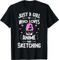 Just A Girl Who Loves Anime and Sketching Kawaii - Adult & Kids T-Shirts, Sweatshirts & Hoodies apparel design preview 1