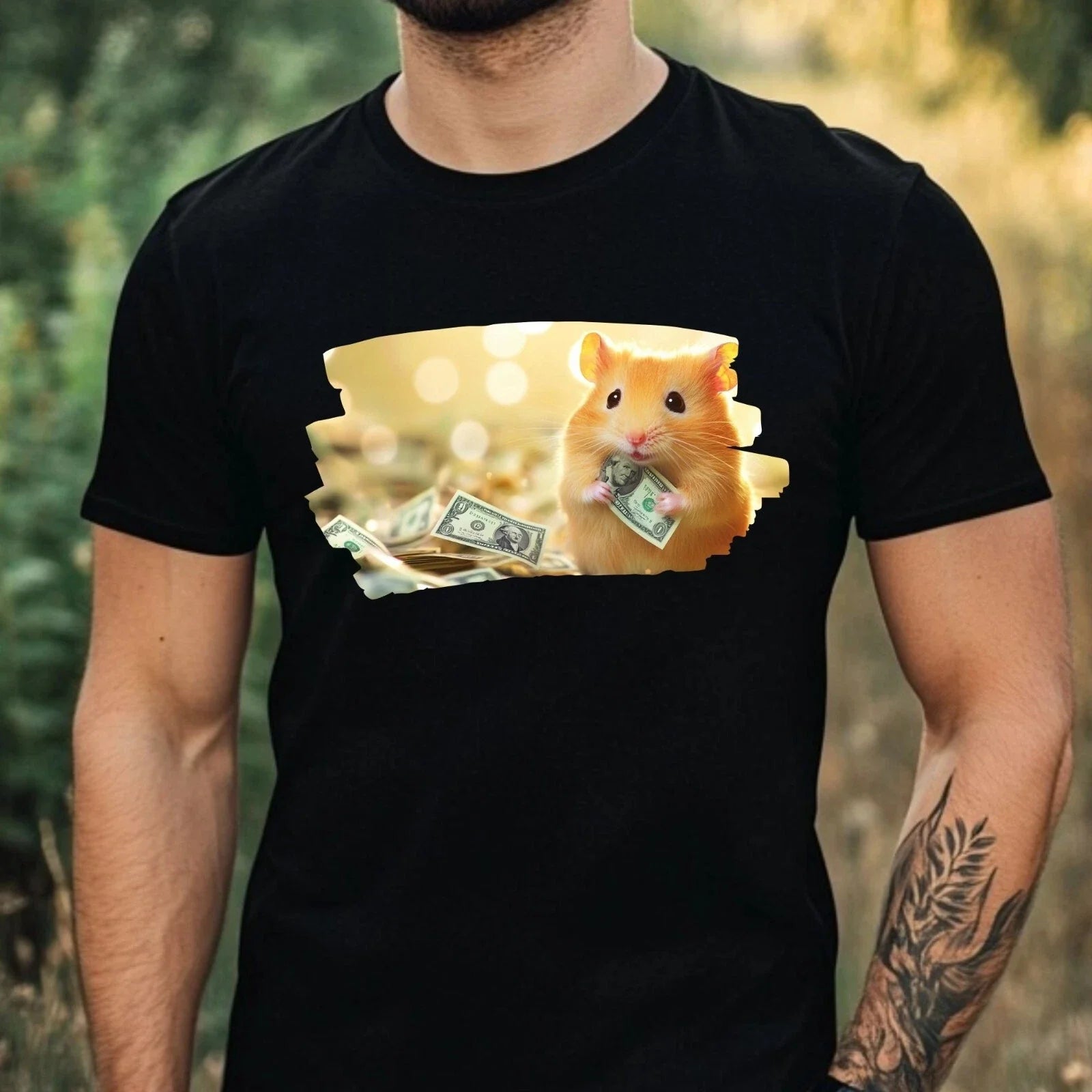 Mens Funny Hamster Money Print Cotton Size XS to 5XL - Adult & Kids T-Shirts, Sweatshirts & Hoodies apparel design preview 1