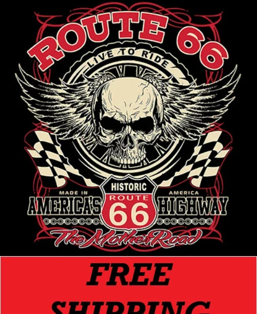 BIKER -ROUTE 66-LIVE TO RIDE-AMERICA'S HIGHWAY - Adult & Kids T-Shirts, Sweatshirts & Hoodies apparel design preview 1