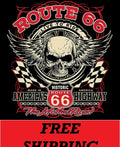BIKER -ROUTE 66-LIVE TO RIDE-AMERICA'S HIGHWAY - Adult & Kids T-Shirts, Sweatshirts & Hoodies apparel design preview 1