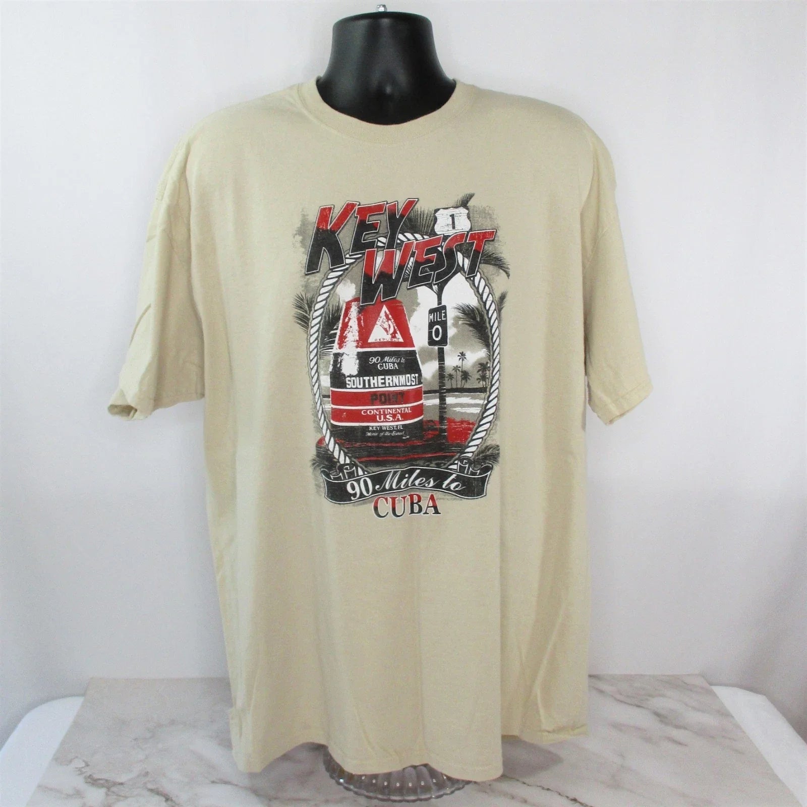 Key West Florida Men 2XL (50/52) Distressed 90 Miles - Adult & Kids T-Shirts, Sweatshirts & Hoodies apparel design preview 1