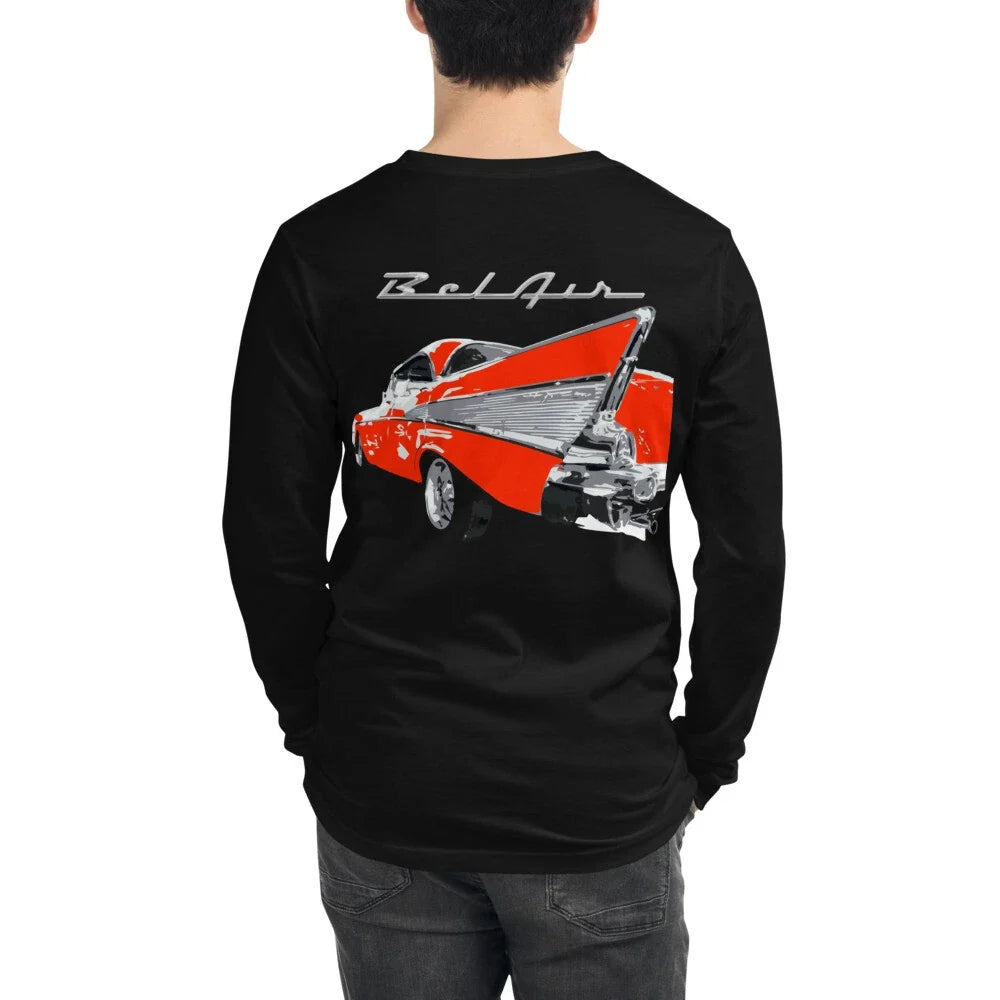 1957 Red 57 Chevy Bel Air Antique Car Classic Cars - Adult & Kids T-Shirts, Sweatshirts & Hoodies apparel design preview 1