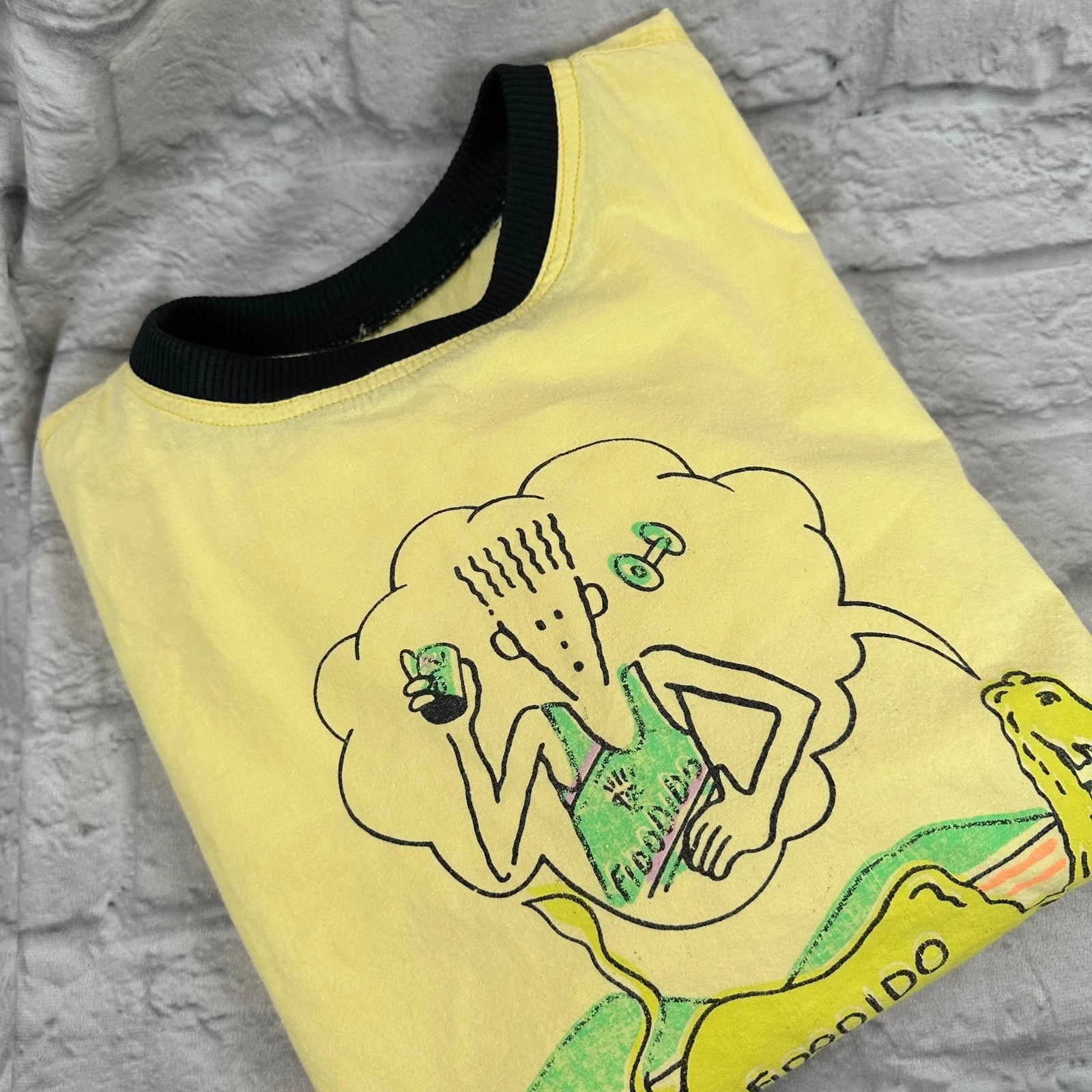 Vintage 1980s Fido Dido Camel Cateu Ringer Small - Adult & Kids T-Shirts, Sweatshirts & Hoodies apparel design preview 1
