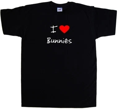 I Love Heart Bunnies - Adult & Kids T-Shirts, Sweatshirts & Hoodies apparel design preview 1