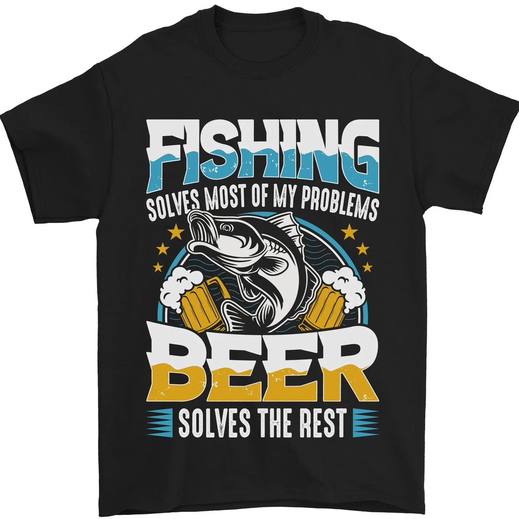 Fishing Beer Funny Fisherman Alcohol Mens 100% Cotton - Adult & Kids T-Shirts, Sweatshirts & Hoodies apparel design preview 1