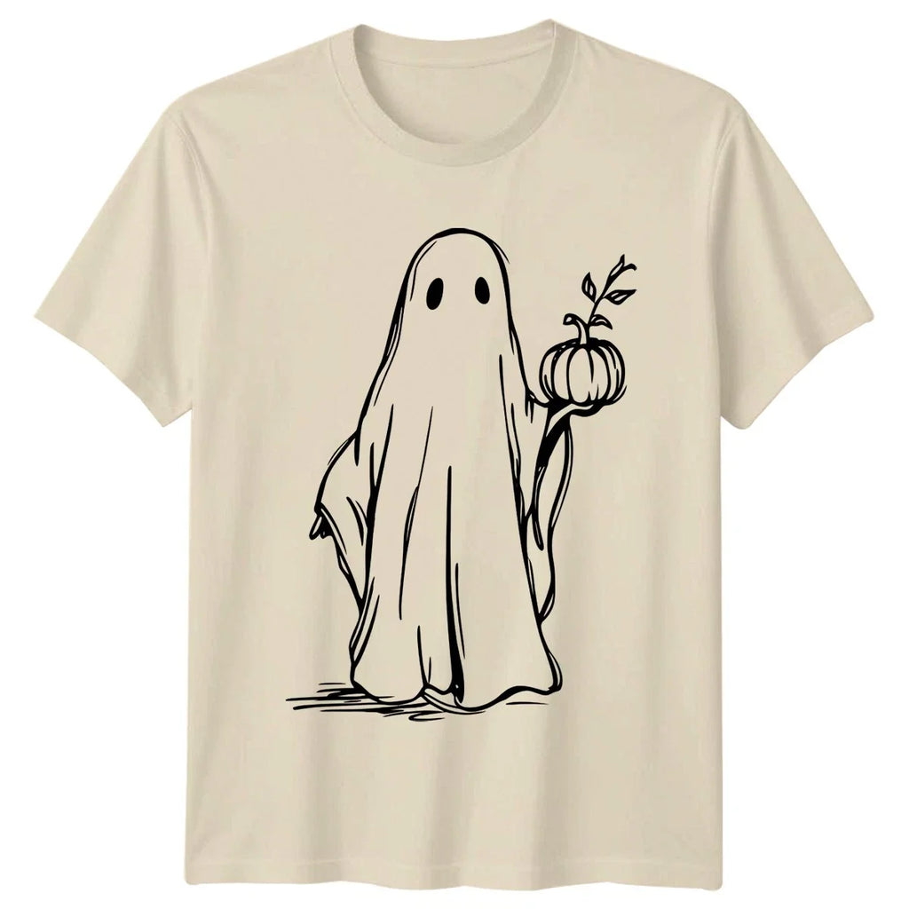 Ghost Holding Pumpkin Halloween Spooky Gift For Him - Adult & Kids T-Shirts, Sweatshirts & Hoodies apparel design preview 1