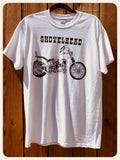 SHOVELHEAD BIKE White chopper harley rigid frame - Adult & Kids T-Shirts, Sweatshirts & Hoodies apparel design preview 1