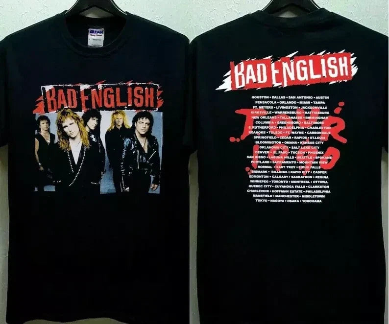 Bad English Concert World Tour 1990 - Adult & Kids T-Shirts, Sweatshirts & Hoodies apparel design preview 1