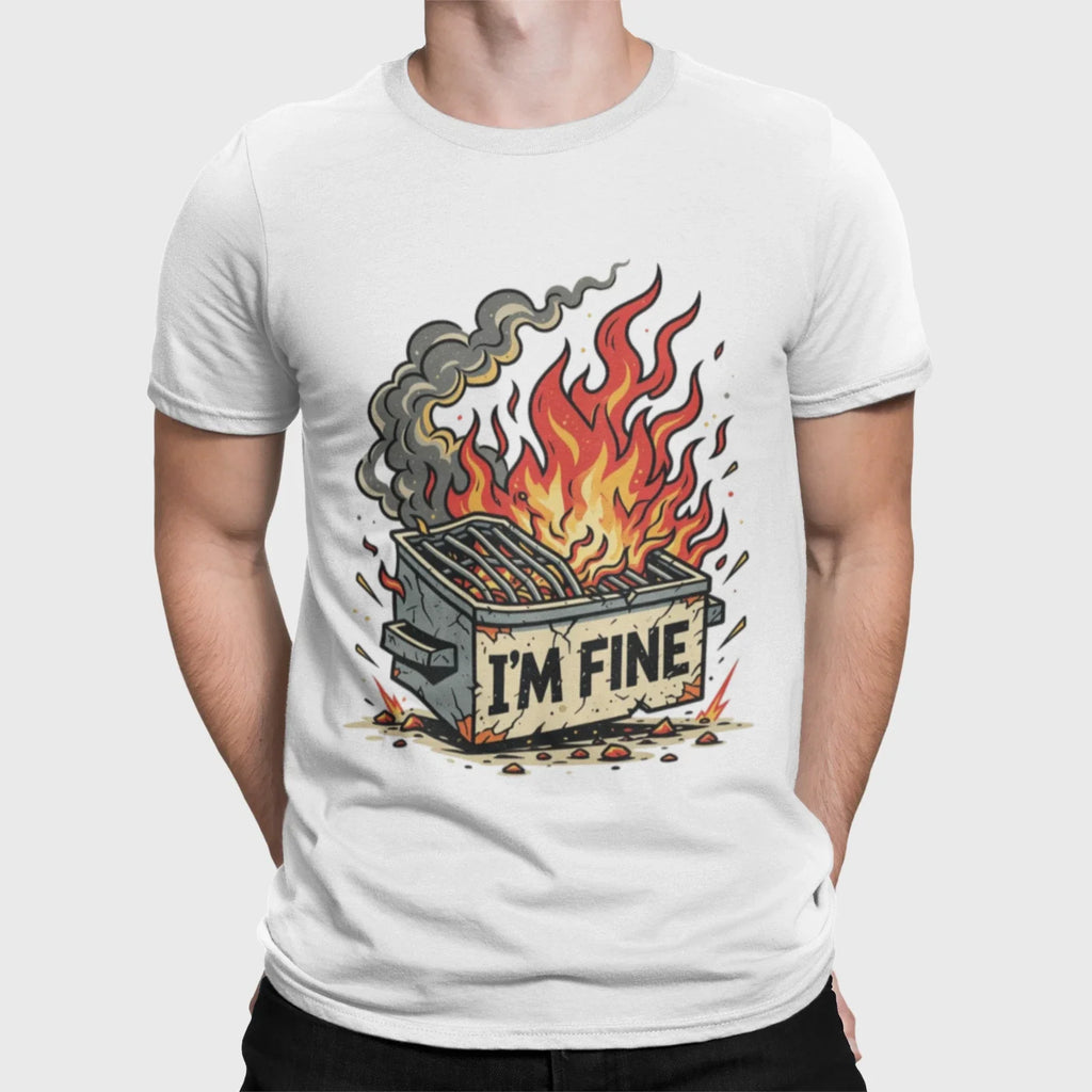 Sarcastic Grilling I'm Fine Burning Grill Funny Dad - Adult & Kids T-Shirts, Sweatshirts & Hoodies apparel design preview 1