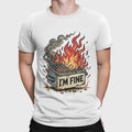 Sarcastic Grilling I'm Fine Burning Grill Funny Dad - Adult & Kids T-Shirts, Sweatshirts & Hoodies apparel design preview 1