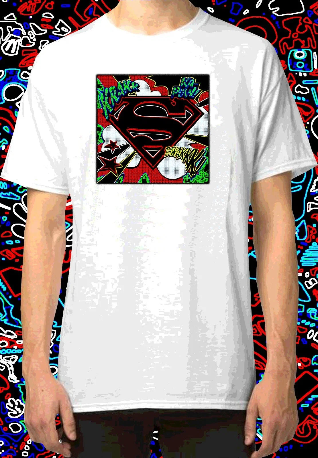 Pop Art Rock Punk Retro Vintage Cult Superman comic - Adult & Kids T-Shirts, Sweatshirts & Hoodies apparel design preview 1