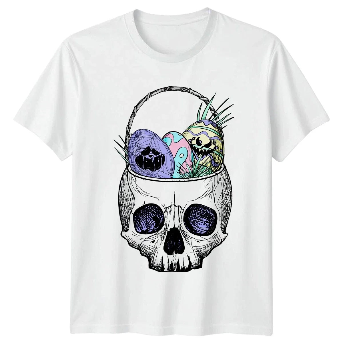 Pastel Goth Skull Easter Basket - Adult & Kids T-Shirts, Sweatshirts & Hoodies apparel design preview 1
