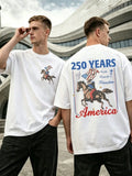 USA 250 Years Of America Cowboy Horse Graphic Faith - Adult & Kids T-Shirts, Sweatshirts & Hoodies apparel design preview 1