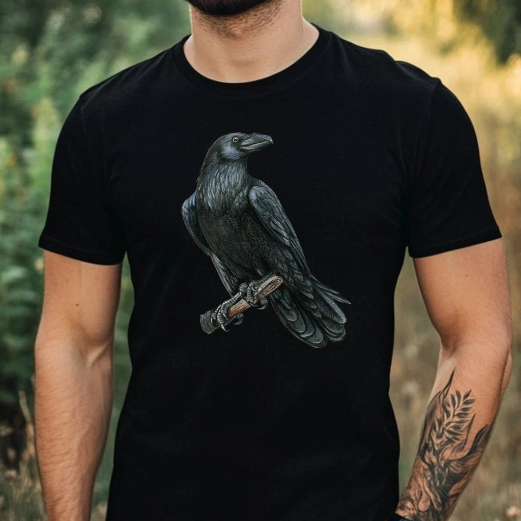 Mens Black Raven Motif Cotton Size XS to 5XL - Adult & Kids T-Shirts, Sweatshirts & Hoodies apparel design preview 1