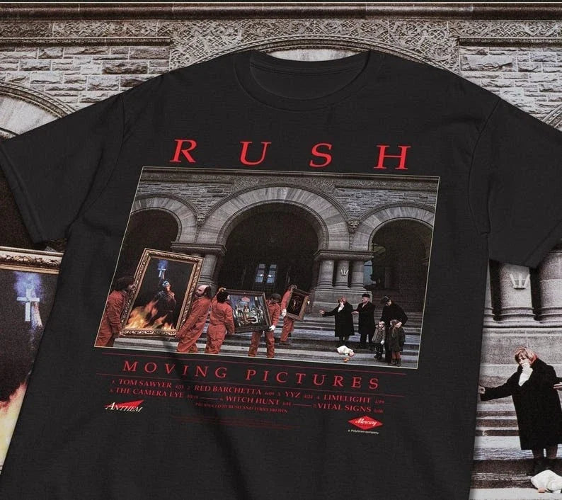 Rush Moving Pictures Vintage Rock Music Merch - Adult & Kids T-Shirts, Sweatshirts & Hoodies apparel design preview 1