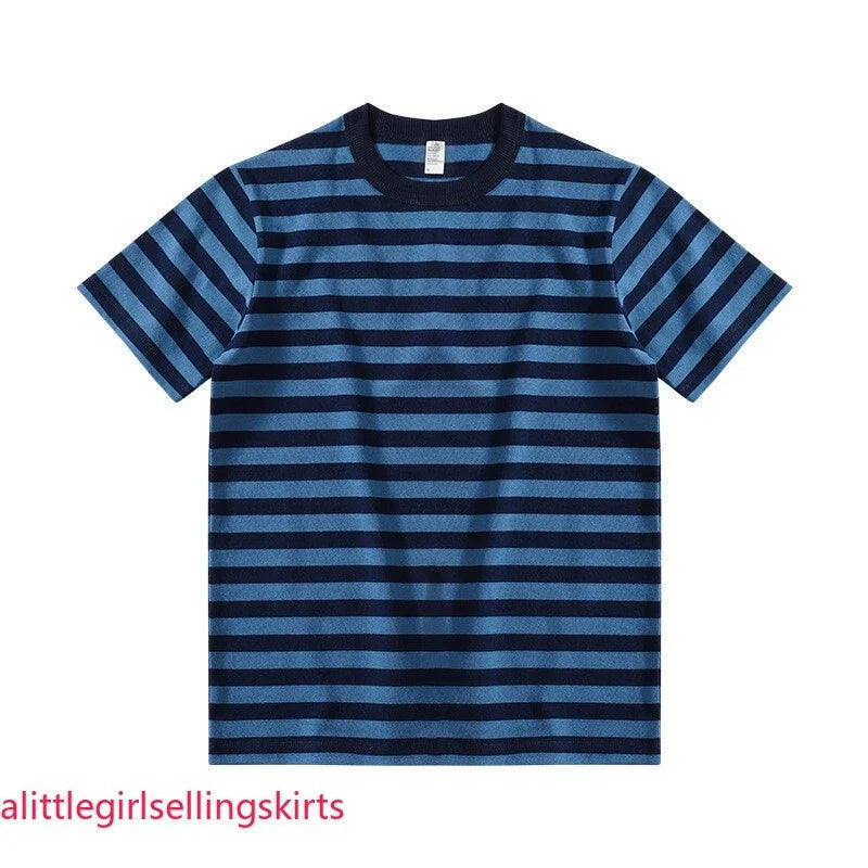Cotton Striped Round-Neck Short-Sleeved Men Women - Adult & Kids T-Shirts, Sweatshirts & Hoodies apparel design preview 1