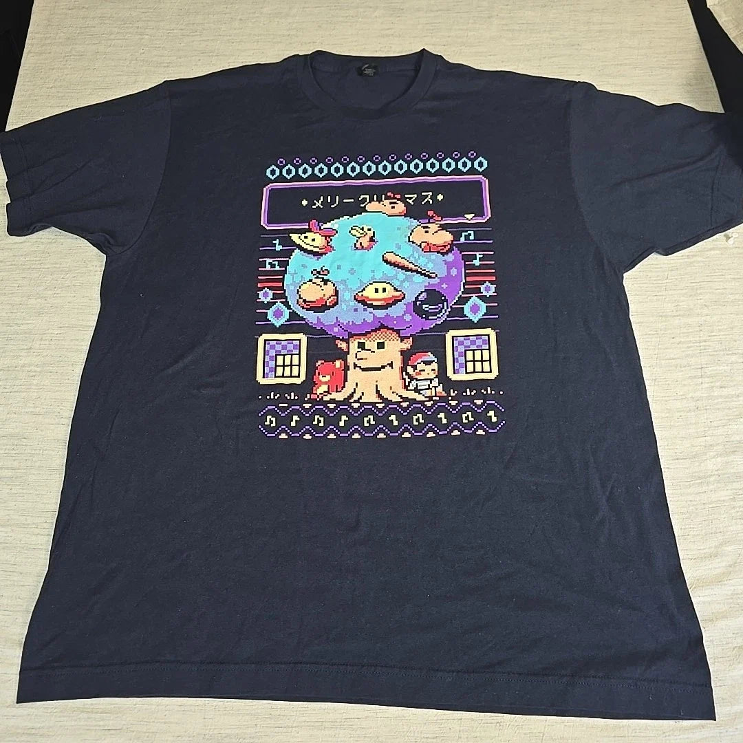 Retro Pixel Art Christmas XL Japanese Text 8-Bit - Adult & Kids T-Shirts, Sweatshirts & Hoodies apparel design preview 1