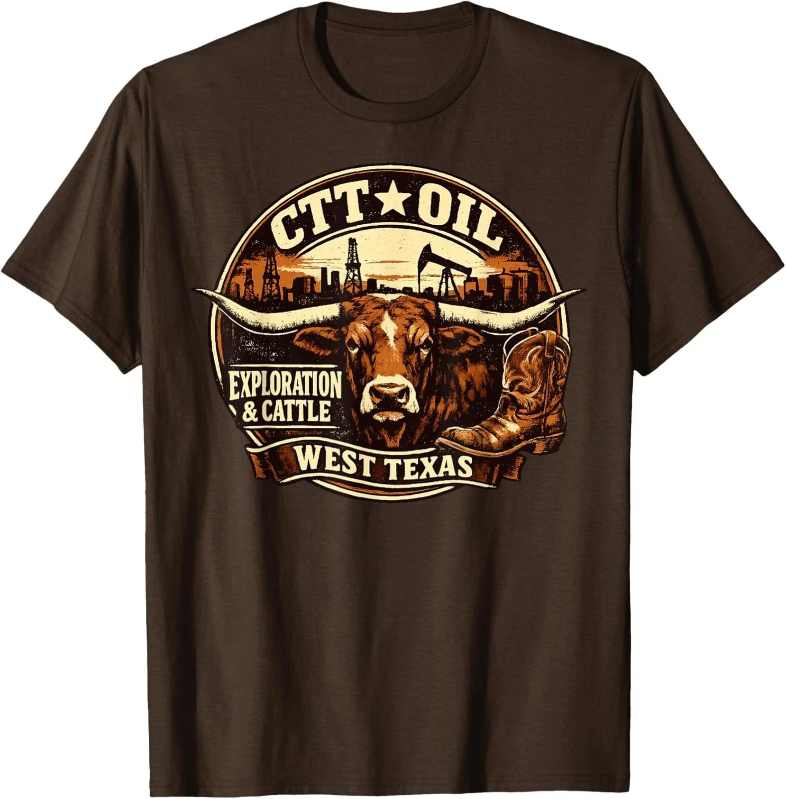 CTT Oil Exploration Cattle Company Texas Design - Adult & Kids T-Shirts, Sweatshirts & Hoodies apparel design preview 1