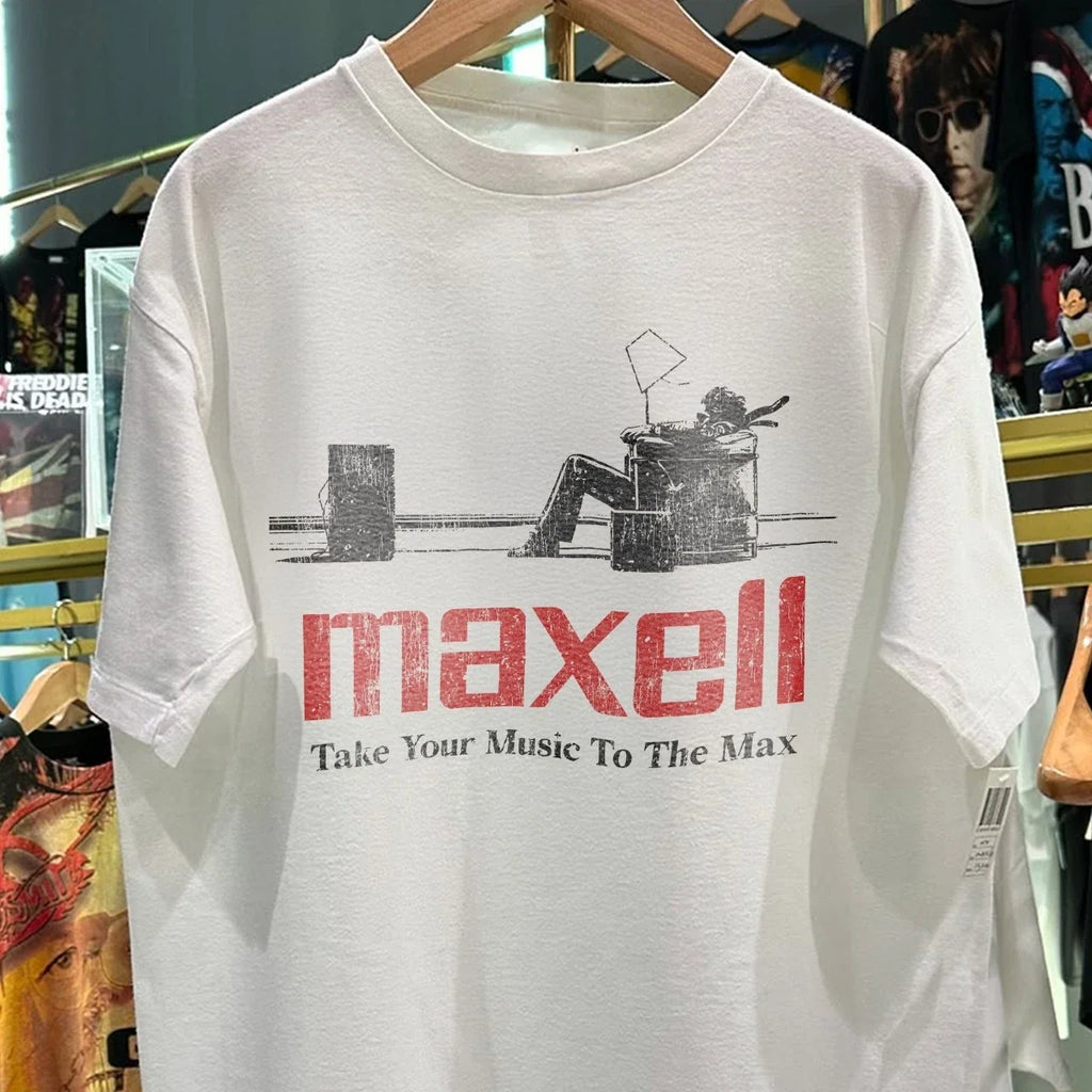 90s Maxell Rare White S - Adult & Kids T-Shirts, Sweatshirts & Hoodies apparel design preview 1