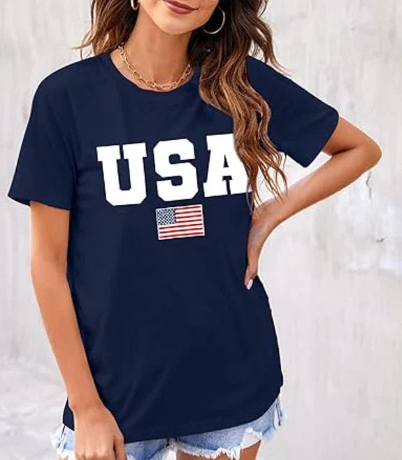 American Flag for Women: 4th of July Funny USA Print - Adult & Kids T-Shirts, Sweatshirts & Hoodies apparel design preview 1