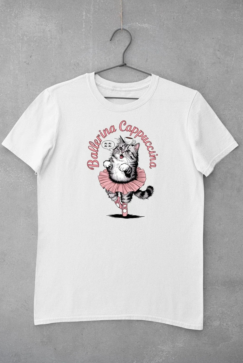 Ballerina Cappuccina Cat Meme Brainrot Logo Men's - Adult & Kids T-Shirts, Sweatshirts & Hoodies apparel design preview 1