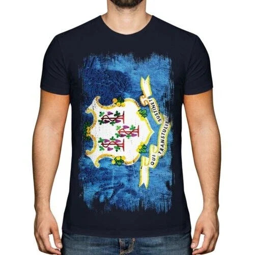 Connecticut Zustand Grunge Flagge Herren - Adult & Kids T-Shirts, Sweatshirts & Hoodies apparel design preview 1