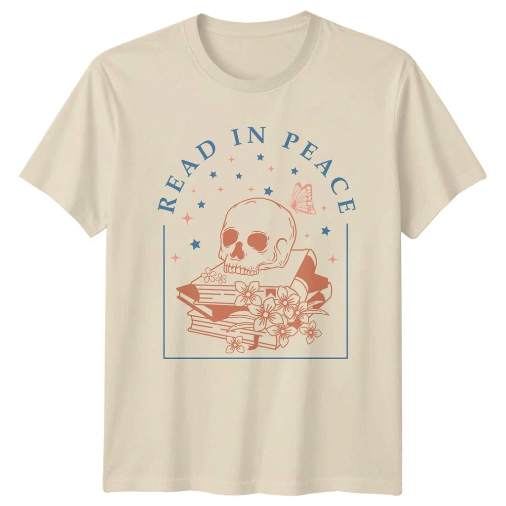 Read In Peace Skull Books Gothic Reader Gift Bookworm - Adult & Kids T-Shirts, Sweatshirts & Hoodies apparel design preview 1