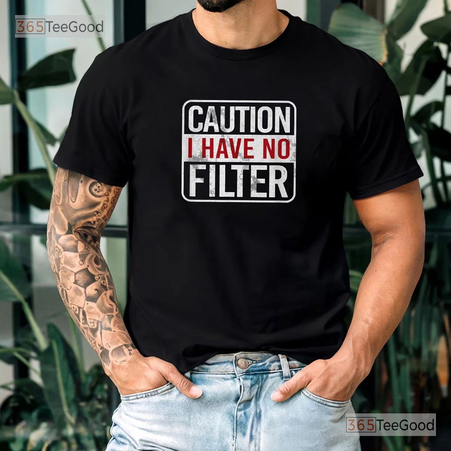 Caution I Have No Filter Funny Sarcastic Humor - Adult & Kids T-Shirts, Sweatshirts & Hoodies apparel design preview 1
