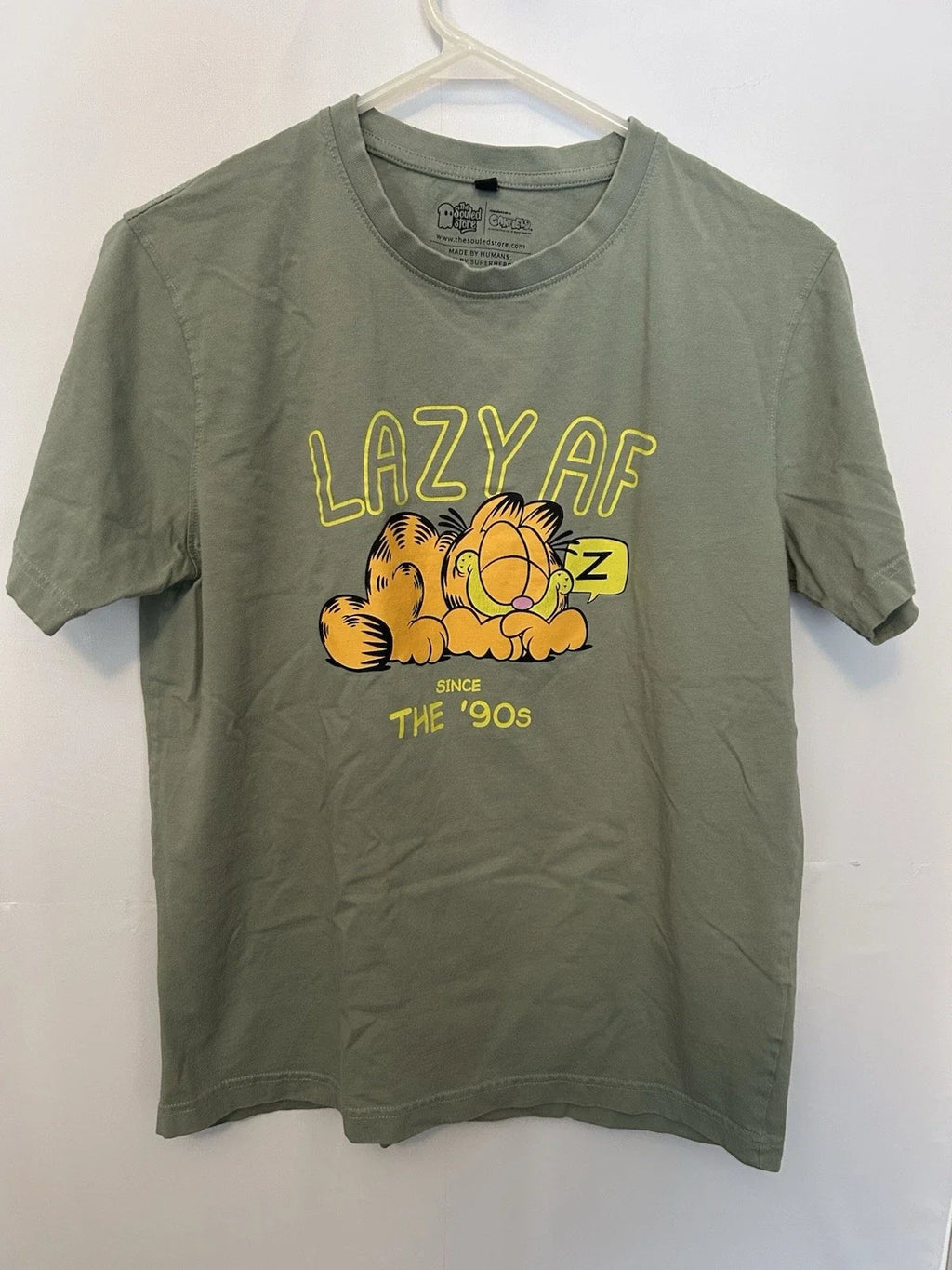 The Souled Store Garfield "Lazy AF Since '90s" Sage - Adult & Kids T-Shirts, Sweatshirts & Hoodies apparel design preview 1