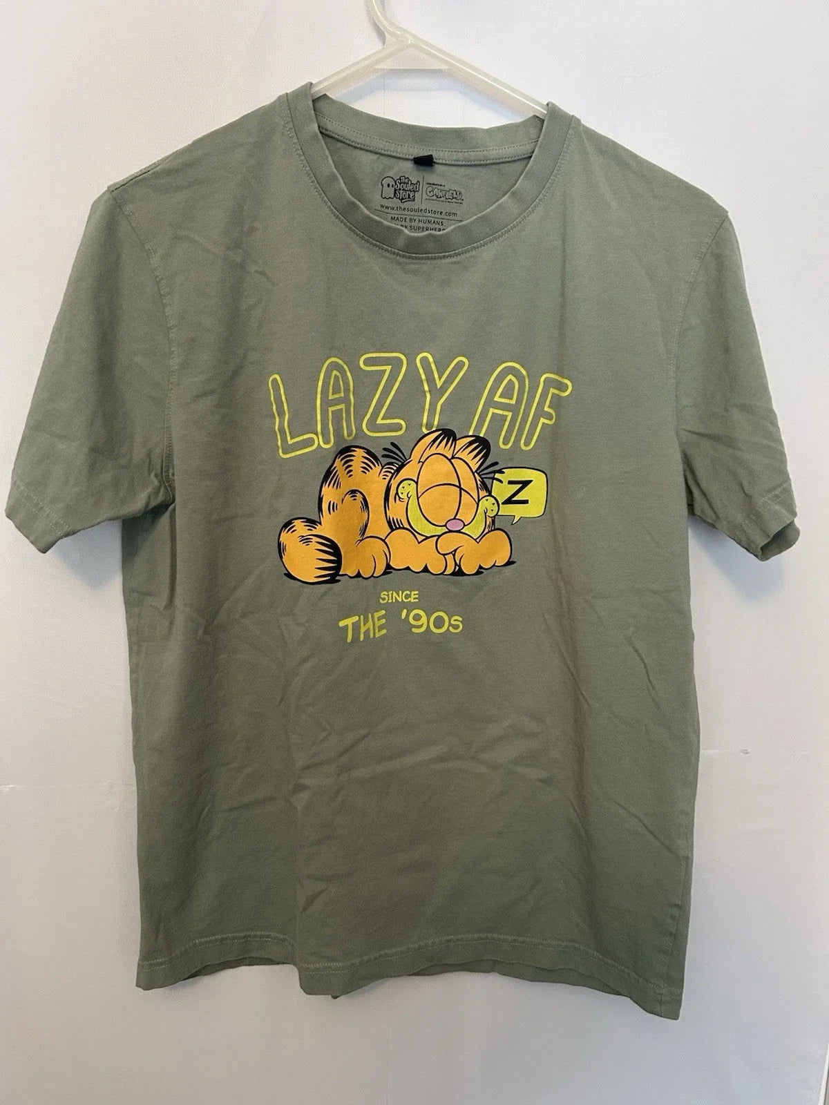 The Souled Store Garfield "Lazy AF Since '90s" Sage - Adult & Kids T-Shirts, Sweatshirts & Hoodies apparel design preview 1