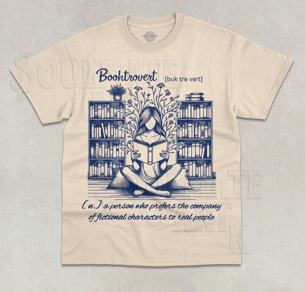 Booktrovert Funny Meme Book Worm Lover Joke Fictional - Adult & Kids T-Shirts, Sweatshirts & Hoodies apparel design preview 1