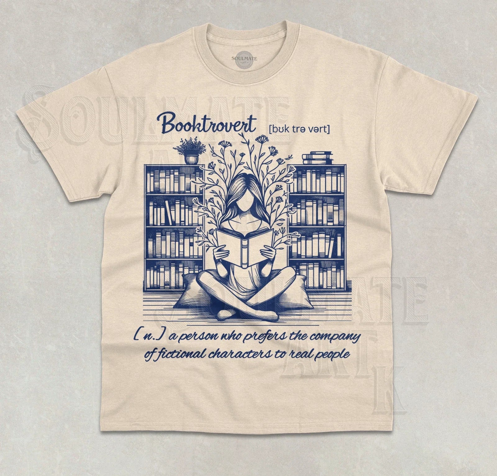 Booktrovert Funny Meme Book Worm Lover Joke Fictional - Adult & Kids T-Shirts, Sweatshirts & Hoodies apparel design preview 1