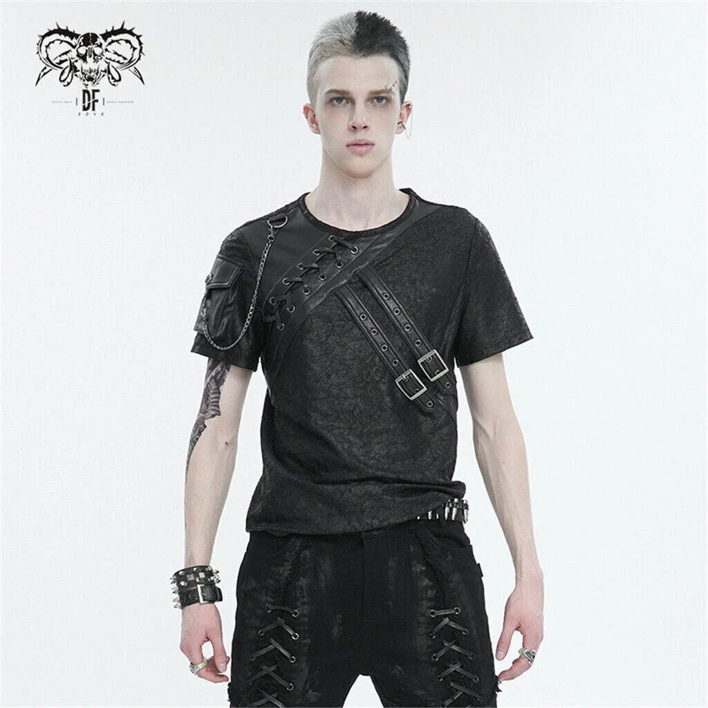 Devil Fashion Men Black Punk Arm Pocket Short Sleeve - Adult & Kids T-Shirts, Sweatshirts & Hoodies apparel design preview 1