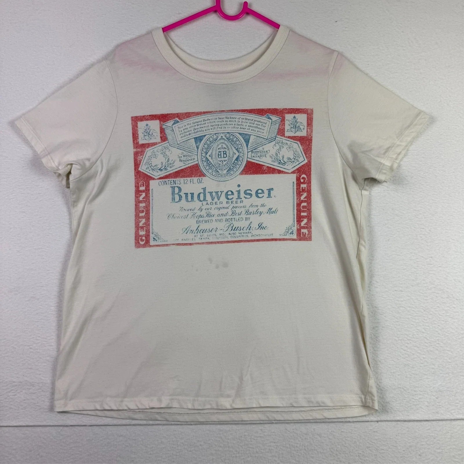 Budweiser Beer Mens XL White Short Sleeve - Adult & Kids T-Shirts, Sweatshirts & Hoodies apparel design preview 1