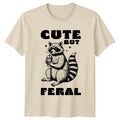 Cute But Feral Raccoon Funny Animal Pun - Adult & Kids T-Shirts, Sweatshirts & Hoodies apparel design preview 1