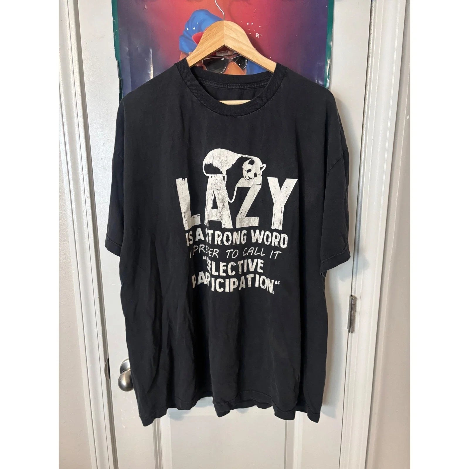 Vintage Black Graphic Lazy Panda Selective - Adult & Kids T-Shirts, Sweatshirts & Hoodies apparel design preview 1