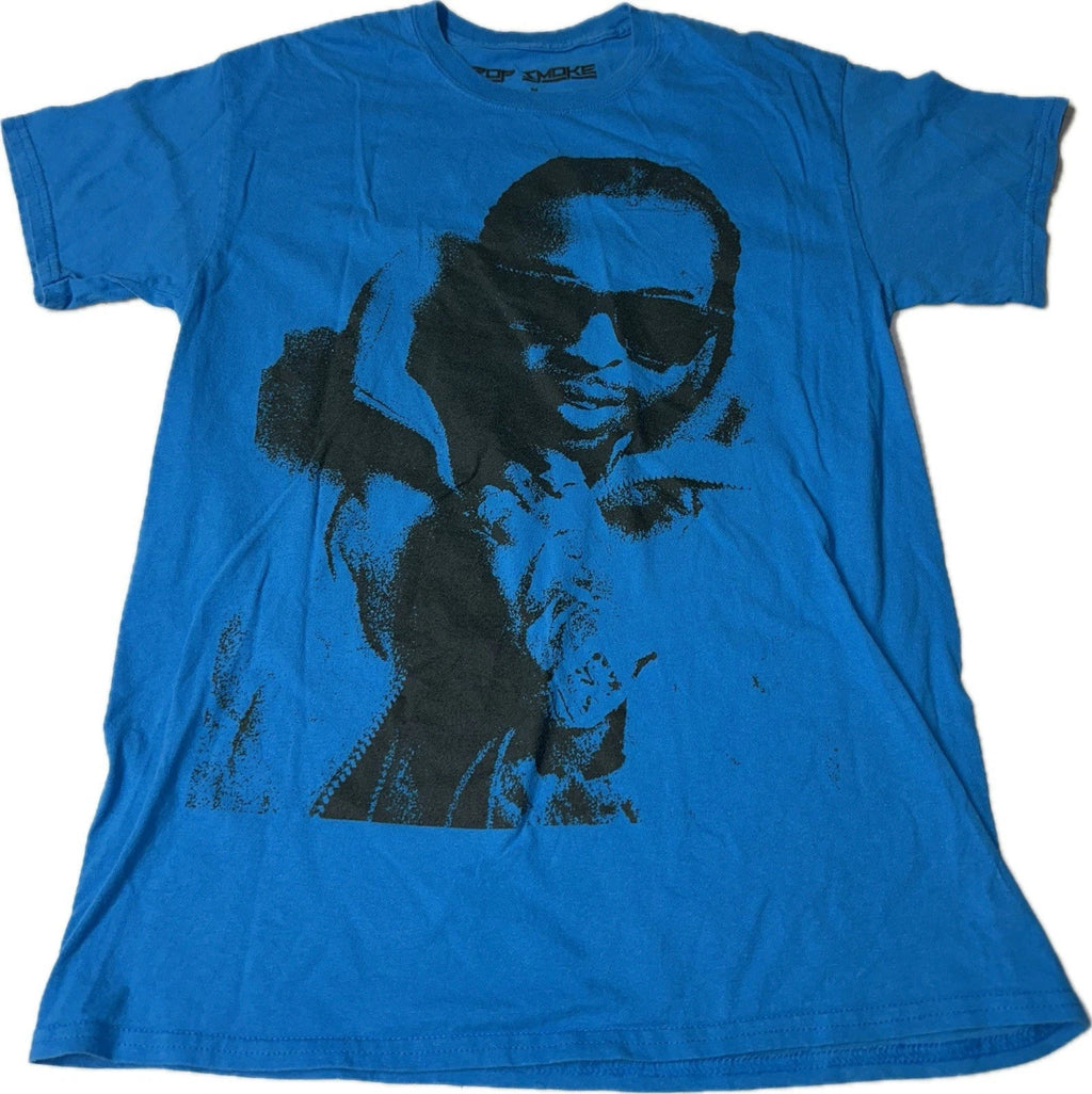 Pop Smoke Mens Large L Blue Short Sleeve King of New - Adult & Kids T-Shirts, Sweatshirts & Hoodies apparel design preview 1