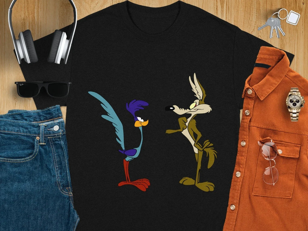 Wile E Coyote and Road Runner Cartoon Character USA - Adult & Kids T-Shirts, Sweatshirts & Hoodies apparel design preview 1