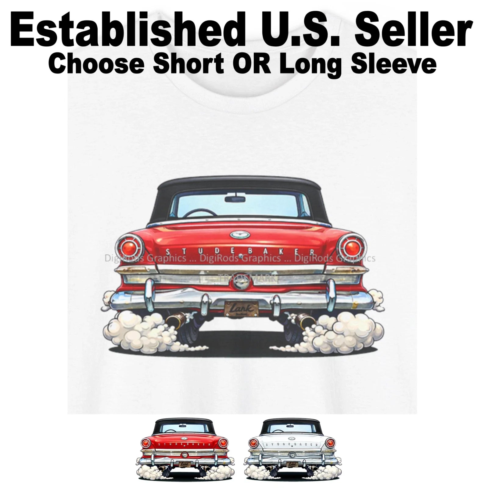 DigiRods Studebaker Lark Convertible 1960s Early - Adult & Kids T-Shirts, Sweatshirts & Hoodies apparel design preview 1