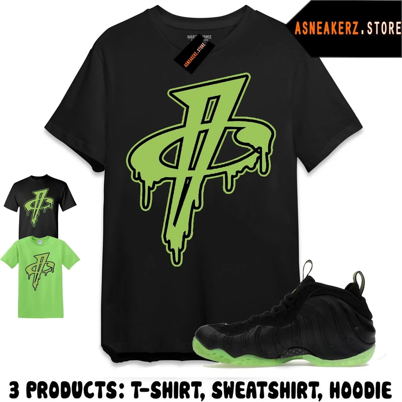 Matching Foamposite One Black Volt To Match - Adult & Kids T-Shirts, Sweatshirts & Hoodies apparel design preview 1