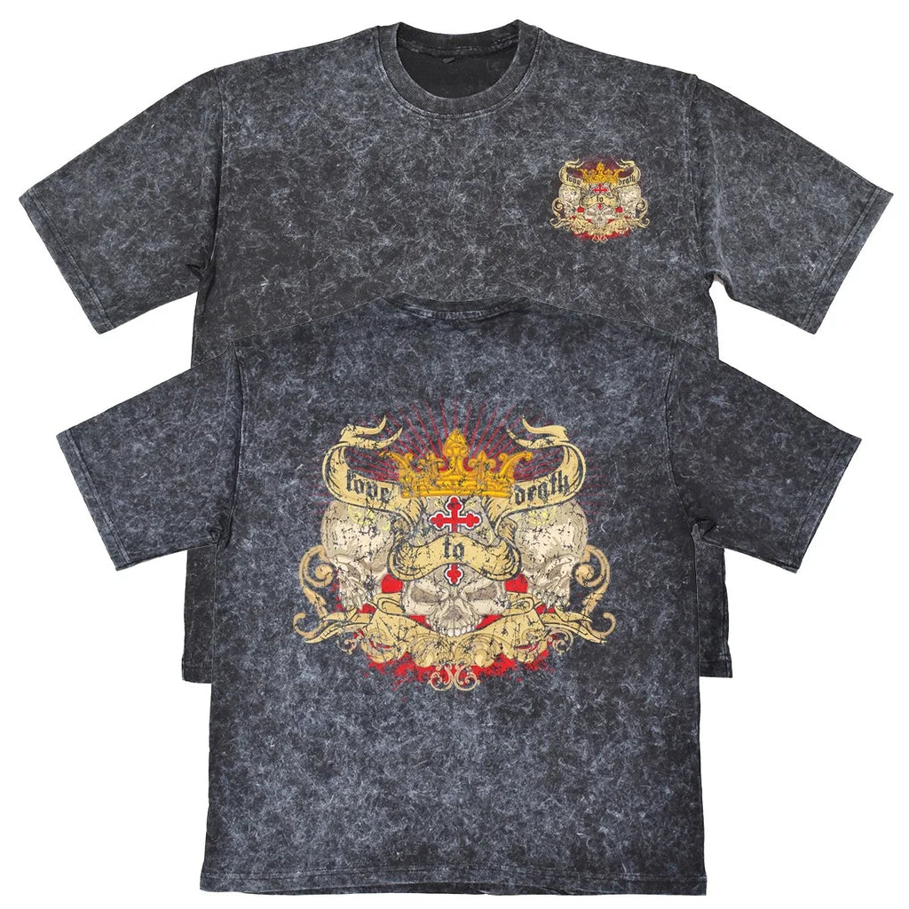 Love To Death Mens Carbon Grey Heavyweight 240gsm - Adult & Kids T-Shirts, Sweatshirts & Hoodies apparel design preview 1