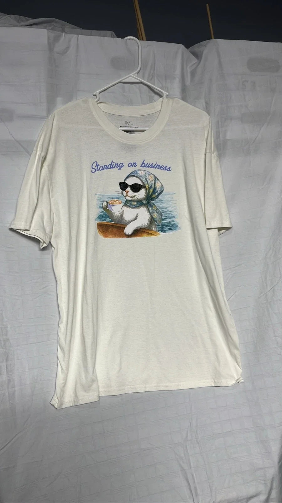 IML Standing on Business Cat Graphic White Funny - Adult & Kids T-Shirts, Sweatshirts & Hoodies apparel design preview 1