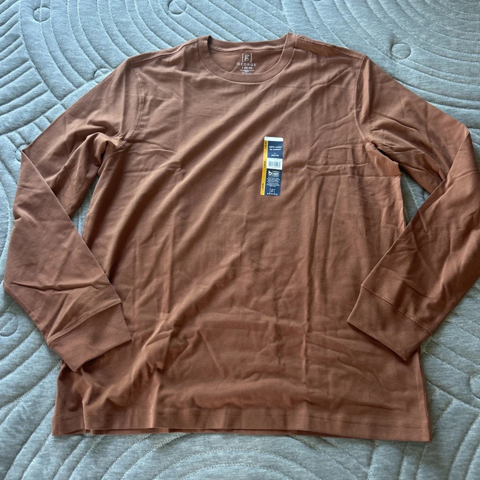 George Men's Crew Neck Adobe Brown Size L (42-44) NWT - Adult & Kids T-Shirts, Sweatshirts & Hoodies apparel design preview 1